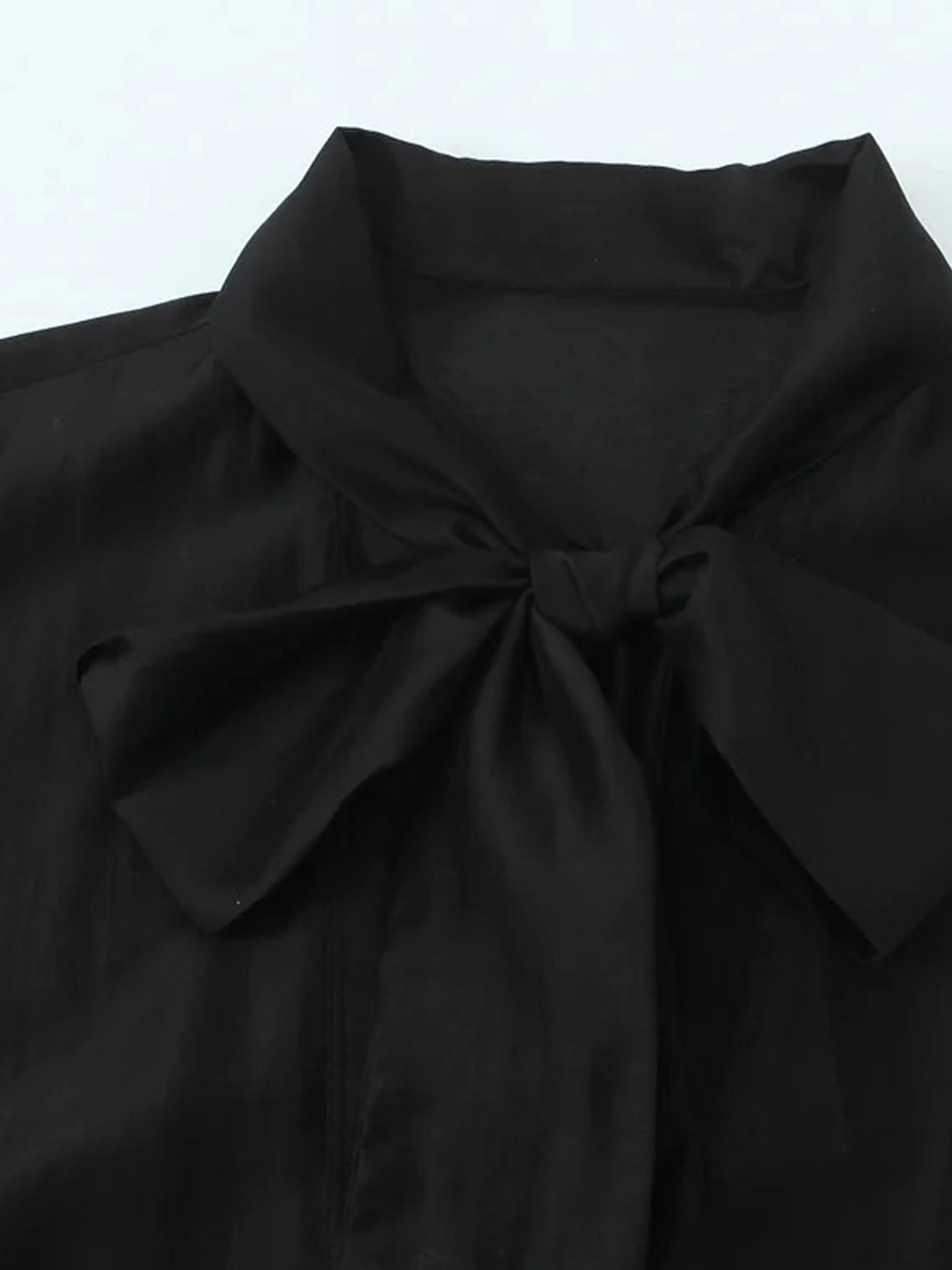 Nueva camisa con decoración de lazo para mujer, nueva moda de otoño, camisa de manga larga con botones de Color sólido, camisa elegante de ocio para mujer