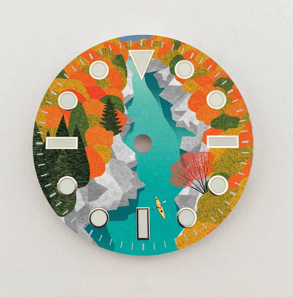 Esfera NH35 de 28,5mm, esfera creativa de paisaje Natural, esfera de Color NH36, compatible con piezas de reloj de movimiento NH35/36, repuesto personalizado