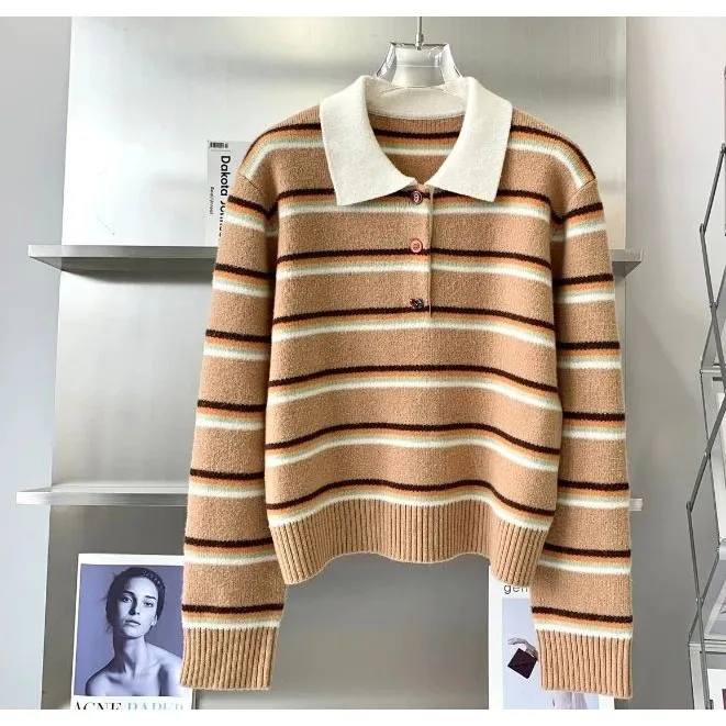 

Новый 24, женский повседневный классический универсальный вязаный свитер на осенне-зимний сезон, льняная ткань, женский премиум-класса Faion