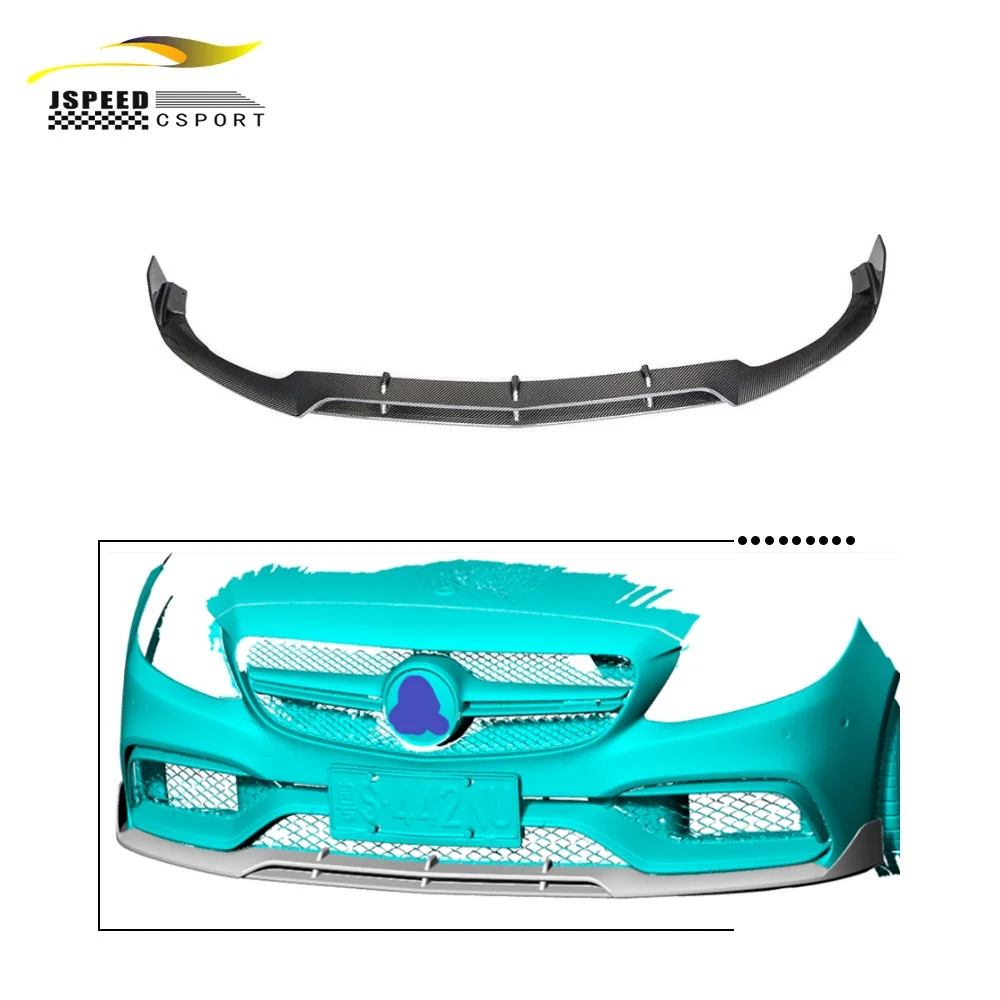

Suitable for Mercedes-benz C-Class W205 C63 AMG 15-19 carbon fiber front bumper lip