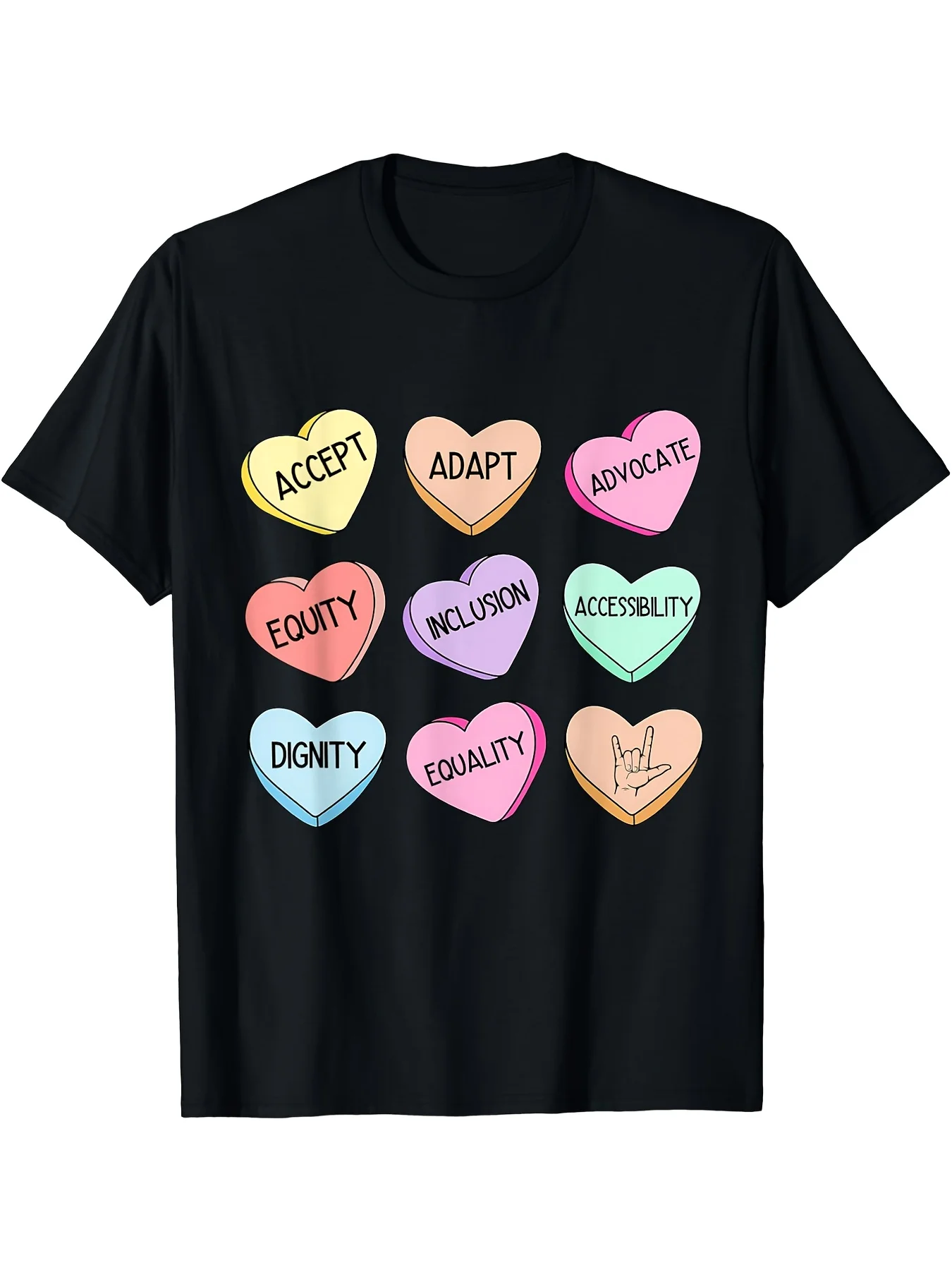 [Valentine's Day SPED Teacher] Cotton Valentine's Day 'SPED Teacher Love Hearts' T-Shirt - Stretchy, Machine Washable, Casual for Men, Seasonal Casual and Trendy Men, Round Neck High Street Pure Cotton Short-sleeved T-shirt, Fashion Boutique T-shirt