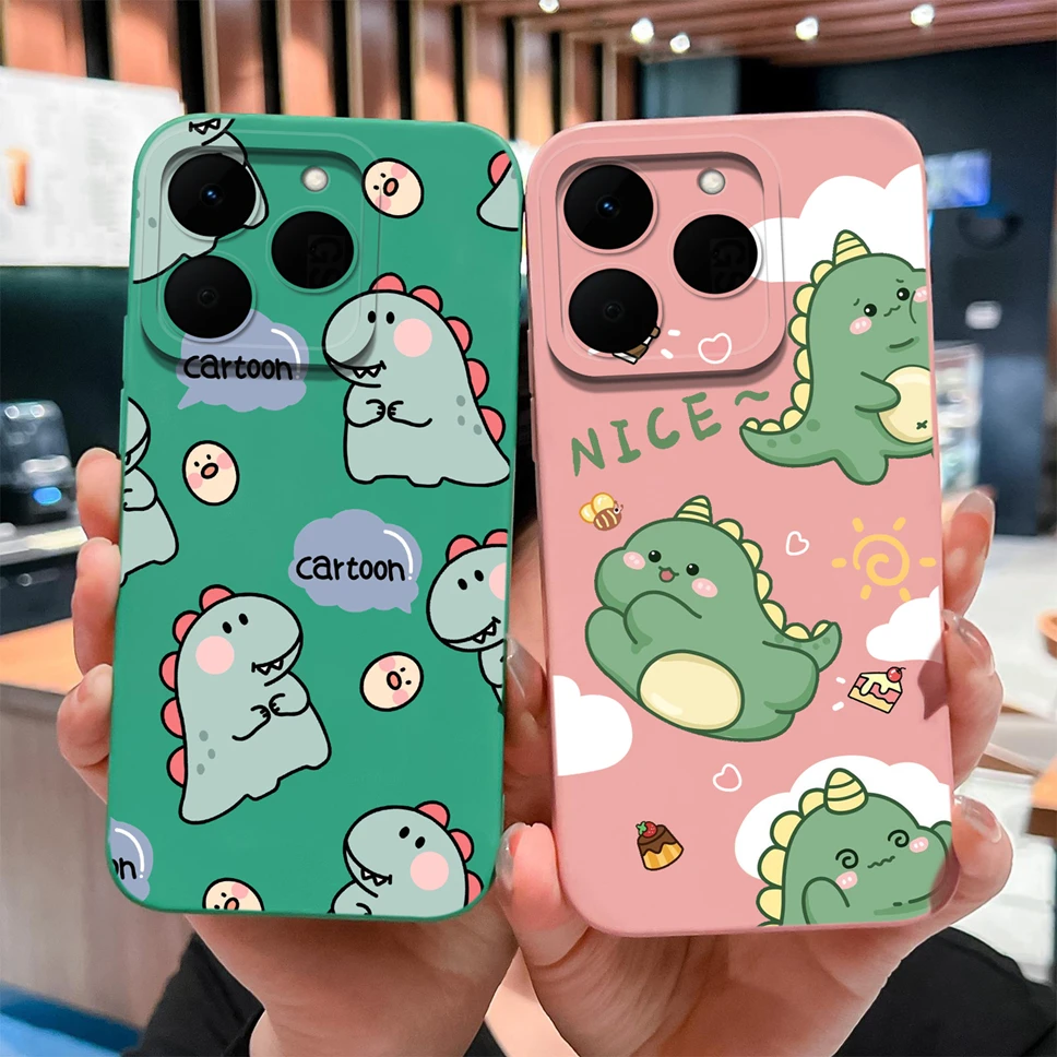 Para Realme 15T 5G Funda de teléfono encantador dinosaurio dibujos animados suave silicona anticaída Protector Para Realme15T Funda ligera
