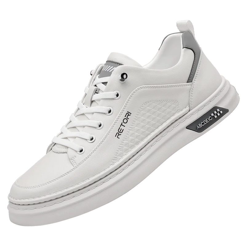 

Мужские повседневные кожаные туфли, низкие кеды на плоской подошве, мужские мокасины, легкие белые туфли из натуральной кожи, дышащие.