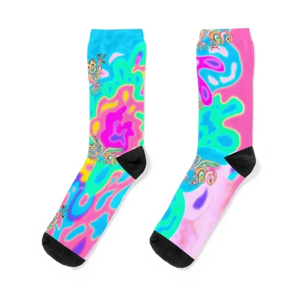

Dragon Cat Splatter Meme Cloud Socks winter thermal Run Stockings compression snow Men's Socks Women's