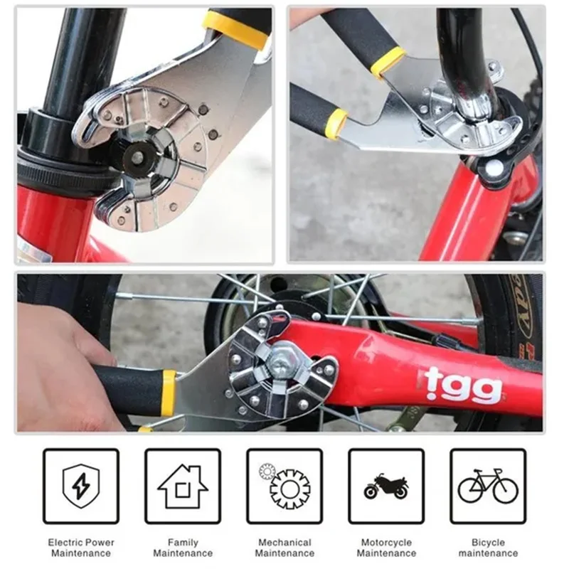 6/8inch Multifunctional Adjustable Universal Wrench External Hex Torque Wrench Open Maintenance Disassembly Tool Repair Tools