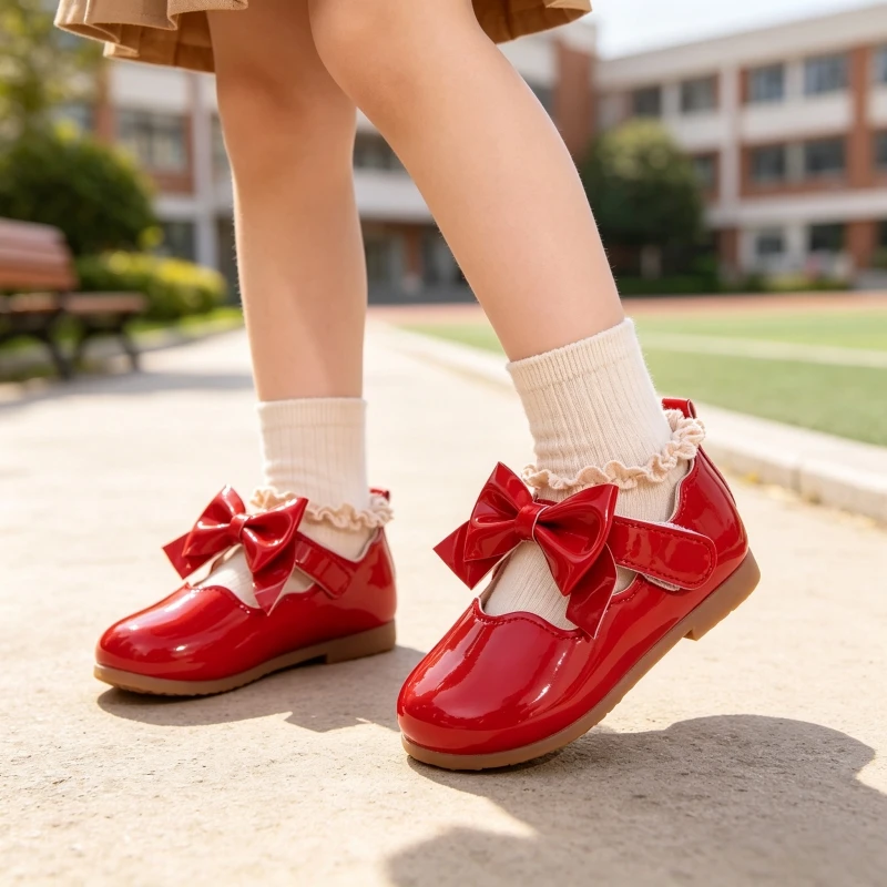 Girls' Princess White British Style Leather Shoes Soft Sole Mary Jane Summer Children's Footwear Little Girl Single Shoe