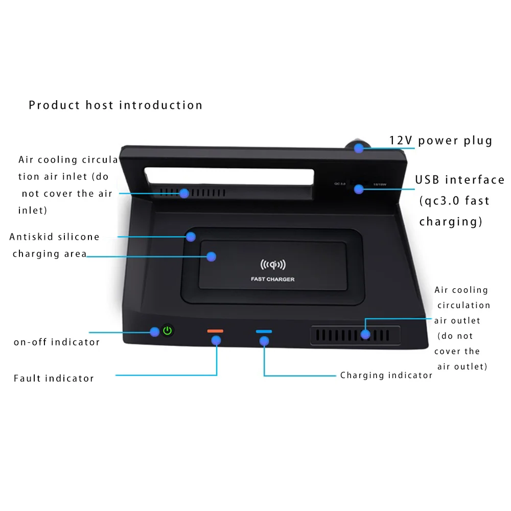 

Эффективная беспроводная зарядная панель-держатель для телефона 15 Вт для Tiguan MK2 2019-2020 с быстрой зарядкой