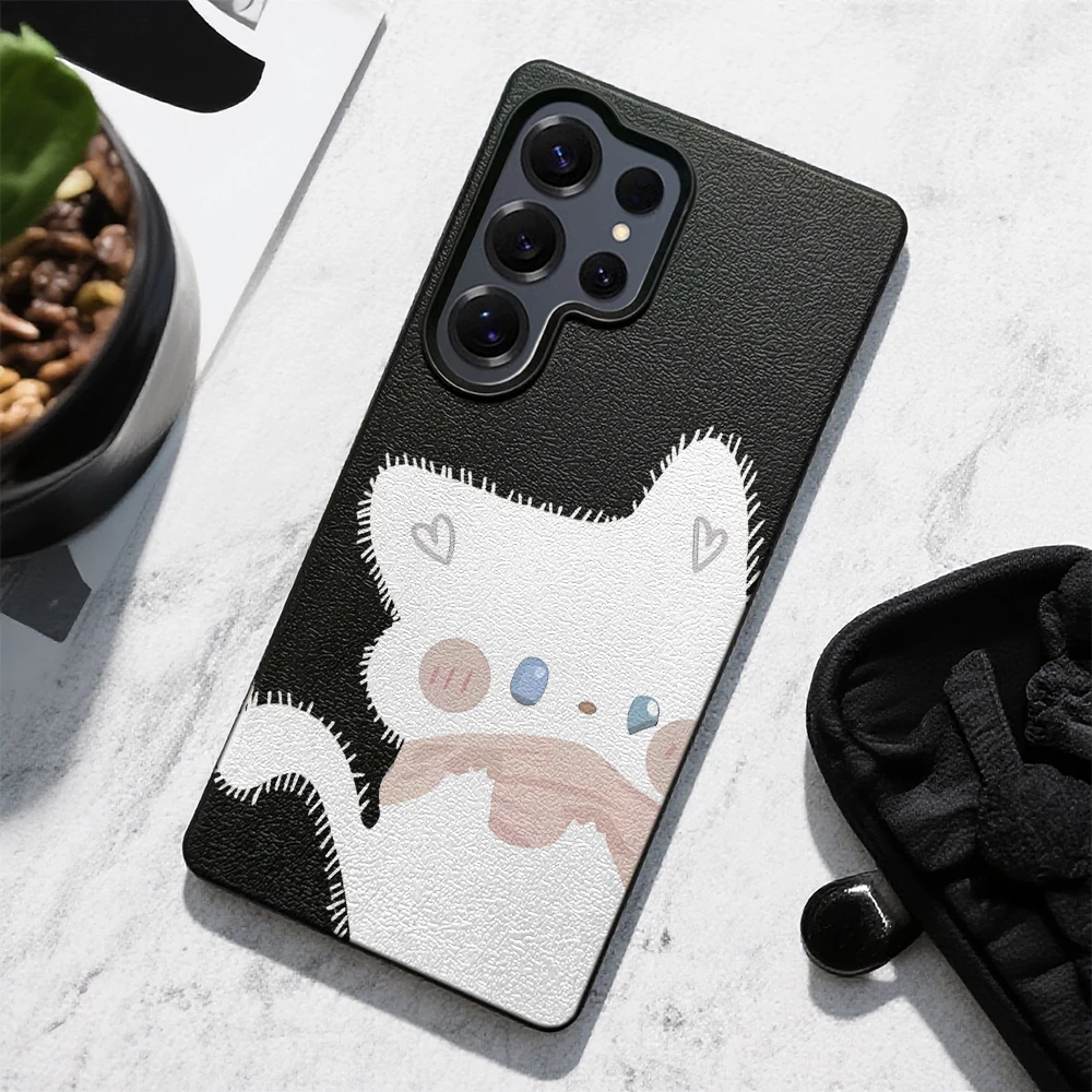 Couple Cats Phone Case For Samsung S24 FE S25 S23 Ultra A26 A34 A36 A05S A56 A06 A07 A15 A16 A17 A35 A53 A54 A55 Soft Cover