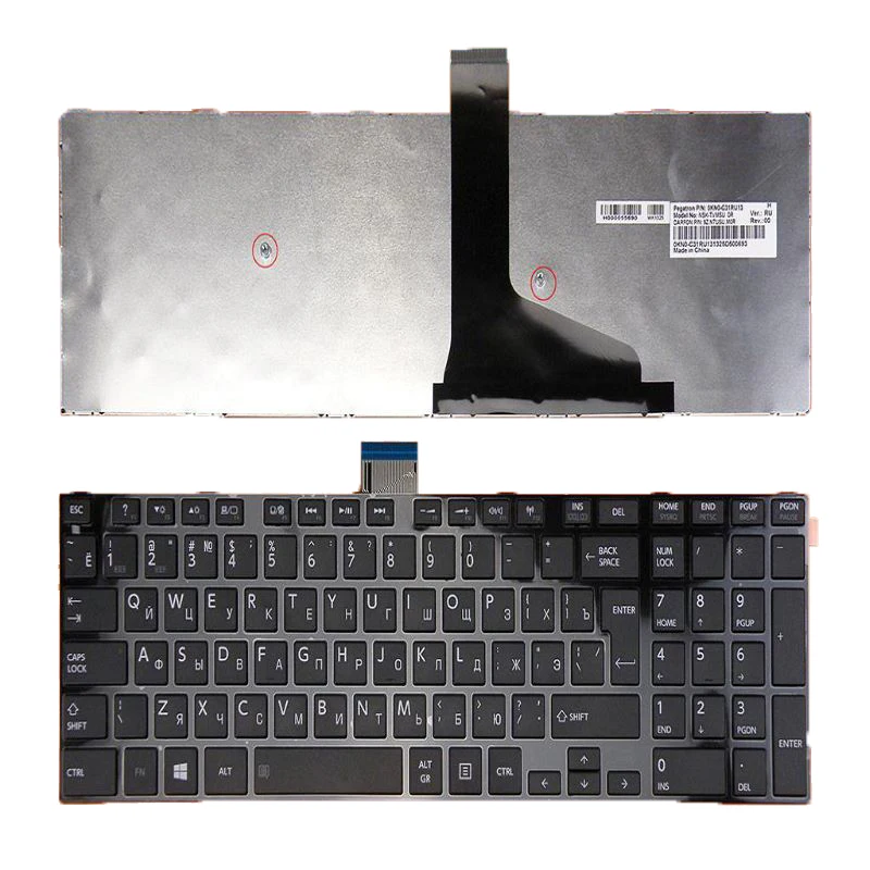 Ru /Russia Laptop Replacement Keyboard for TOSHIBA S50-A S50D-A S50DT-A S50T-A S55-A S55D-A S55DT-A S55T-A GLOSSY FRAME BLACK