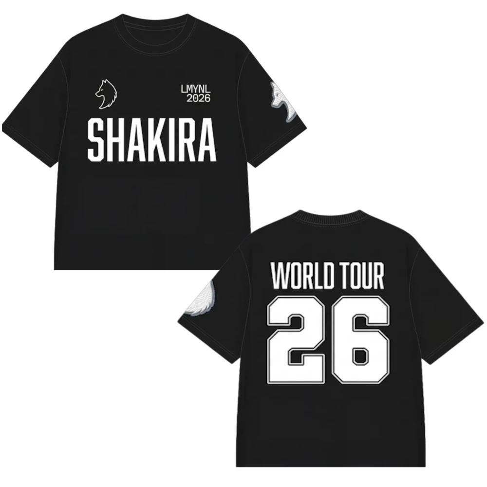 2026 New Shakira LMYNL World Tour Family Matching Unisex Oversized T Shirt Icon Print Fashion Casual Y2k Streetwear Tops
