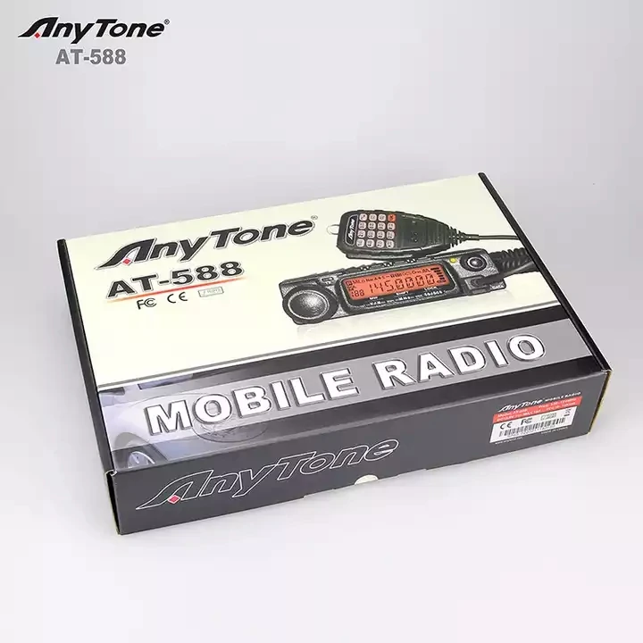 Anytone Car Walkie Talkie AT-588 UHF Mobile Radio High power 40W 400-490Mhz Two way radio 200ch Super Power Walkie Talkie