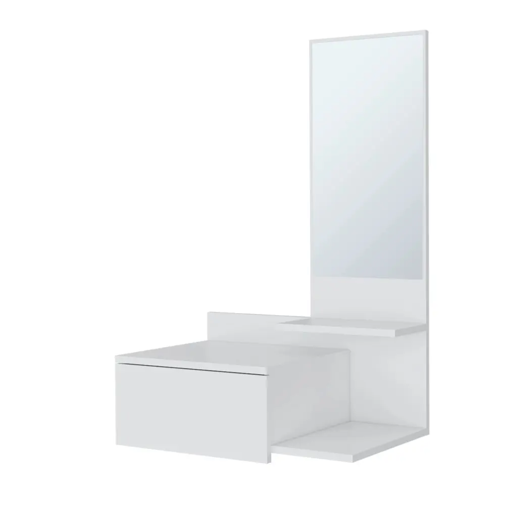 

White Floating Vanity with Included Mirror