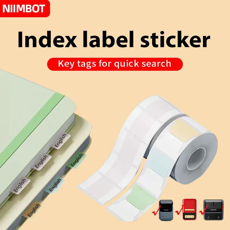 Imagem -02 - Niimbot-index Smart Printer Etiqueta Térmica Adesivos Etiqueta Colorida da Etiqueta Papel Impermeável para B21 B3s b1 B203 Etiqueta Auto-adesiva