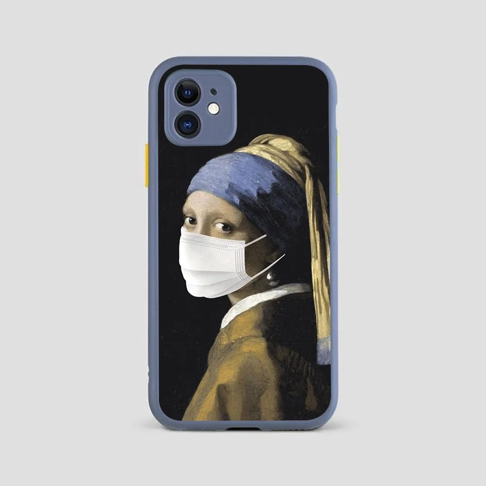 Girl With A Pearl Earring Vermeer Phone Case for iPhone 14 11 12 13 Mini Pro Max 8 7 Plus X XR XS MAX Translucent Matte Cover