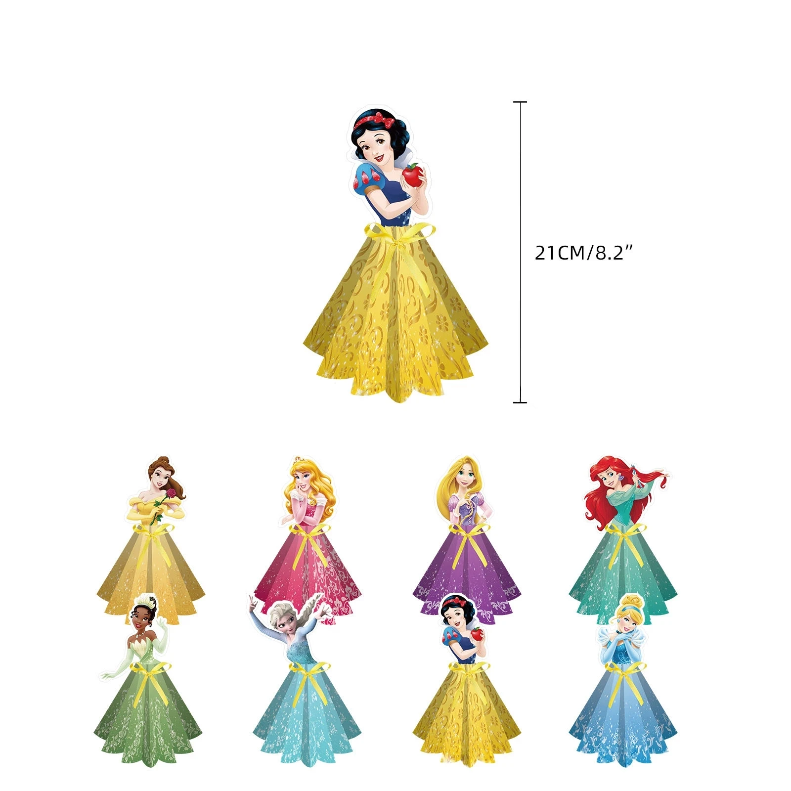 New Disney Six Princess table Happy Birthday Party Decorations Baby Shower Princess Desktop decor Happy Kids Girls Birthday Part