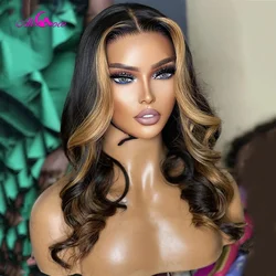 Blonde Highlight 1b/30 Body Wave Human Hair Wig Short Body Wave Wig Lace Front Wigs Human Hair Pre Plucked For Women 180 Density