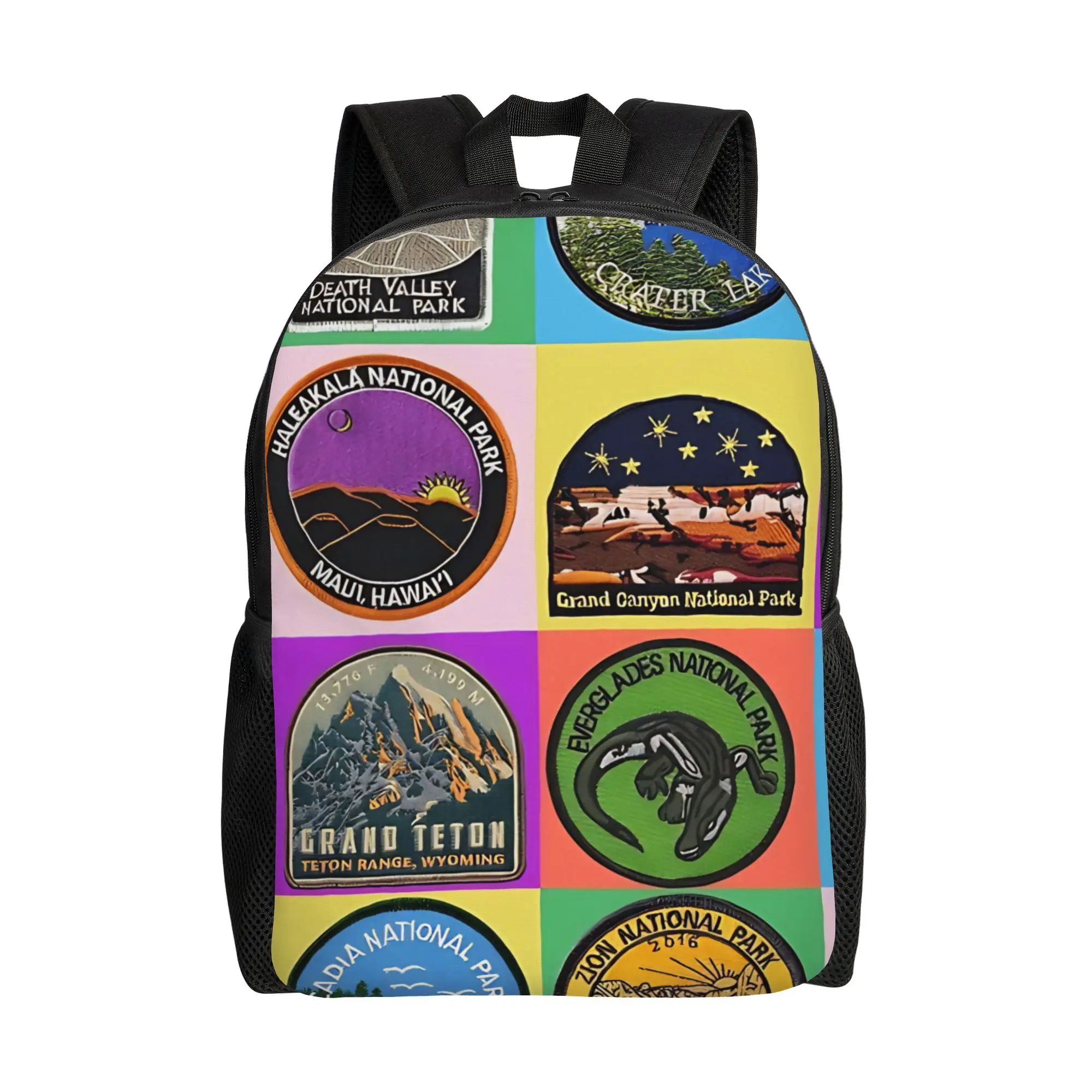 Mochila escolar con diseño retro de parques nacionales, mochila deportiva para hombre, mochila diaria de gran capacidad para ordenador portátil, temporada de regreso a la escuela