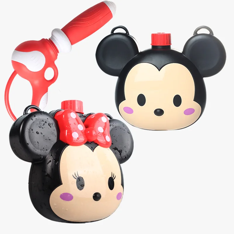 Nowy Disney Mickey Minnie Kids pistolet na wodę plecak o dużej pojemności chłopcy dziewczyna Kawaii zabawka z kreskówki dzieci letni zabawki na plażę