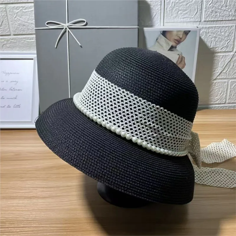 

Lace webbing chain fashionable flat-topped hat for women casual sunshade trend