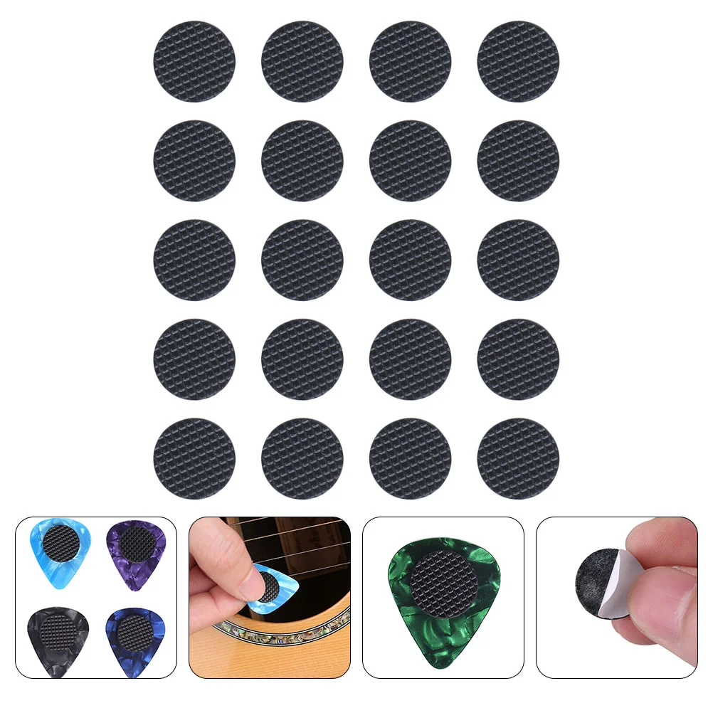 20pcs Guitar Pick Spacers Rubber Thumb Grips Black Anti Check Grain Easy Storage Guitar Supply Accessories