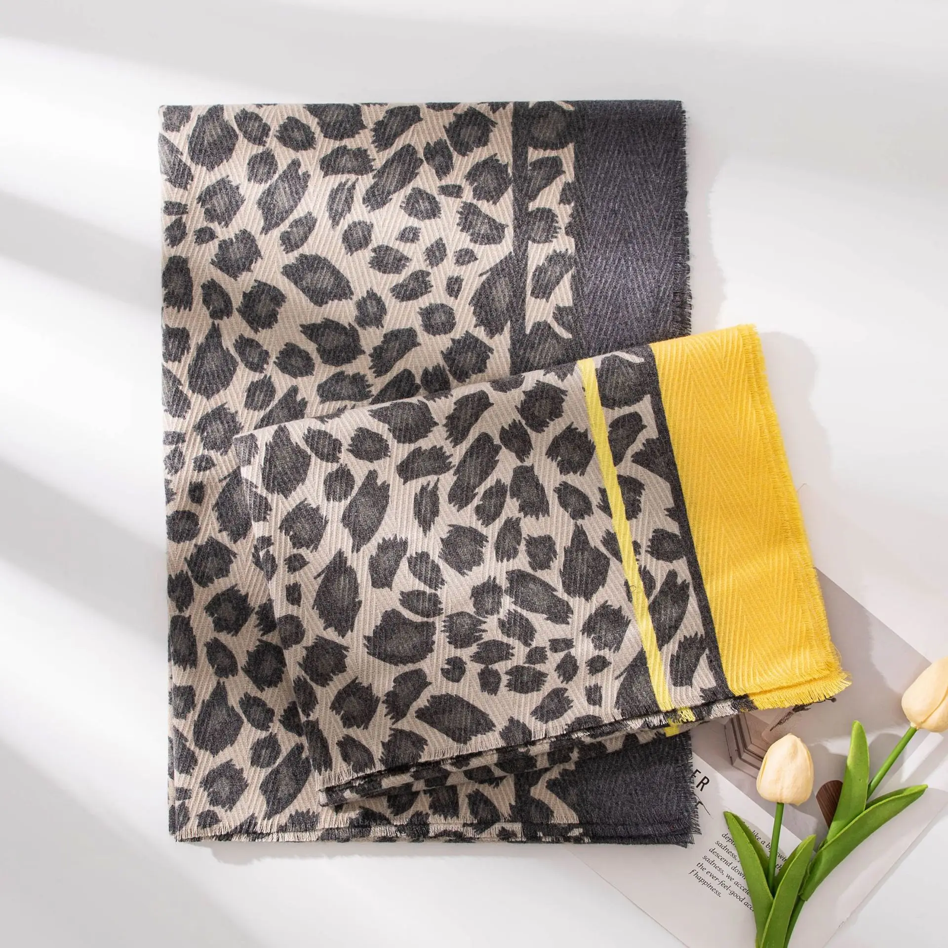 

Autumn and Winter European and American Street Style Personalized Tassel Imitation Cashmere Fleece Scarf, Women's Warm Shawl