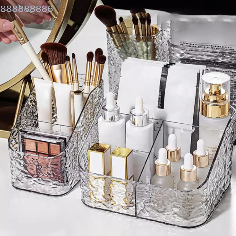 [B]Nail Polish Display Stand Rack Jewelry Case Clear Acrylic Makeup Brush Holder Desk Cosmetic Organizer Lipstick Storage Box