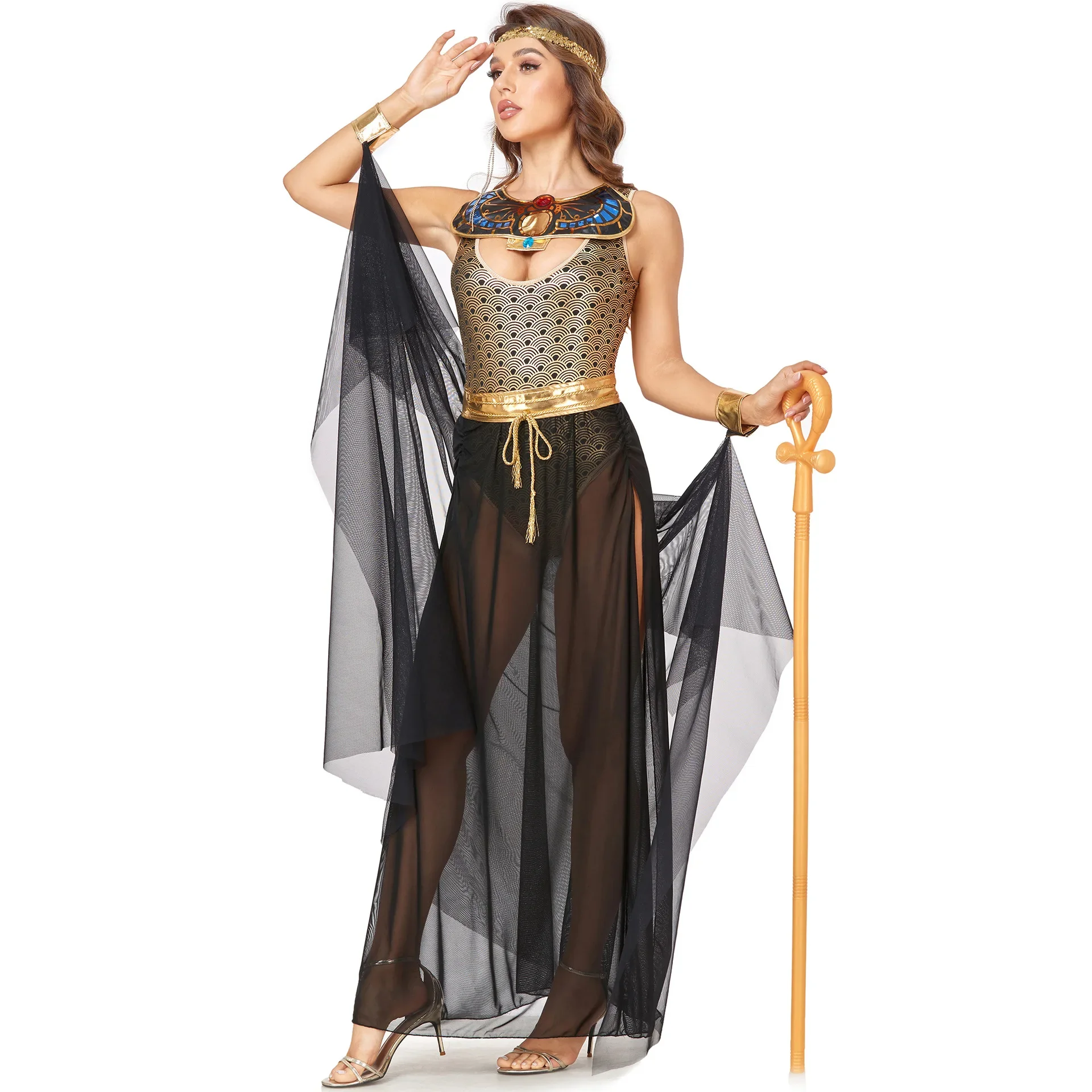 

Halloween Cleopatra Costume Women Ancient Greek Egyptian Costume Goddess Play Party Costume