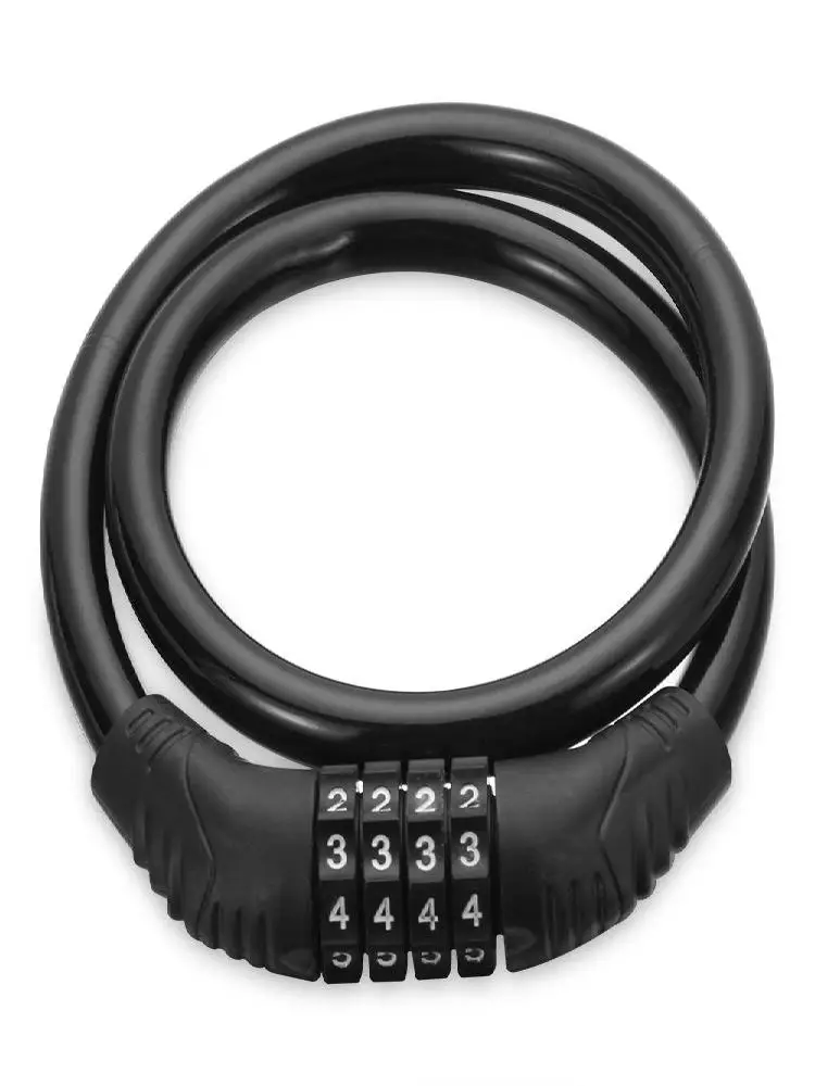 AliExpress NONE 4 Digit Combination Number Bike Lock Strong Heavy Duty Cycle Security Bicycle Lock Steel Cable Chain Password Resettable Padlock