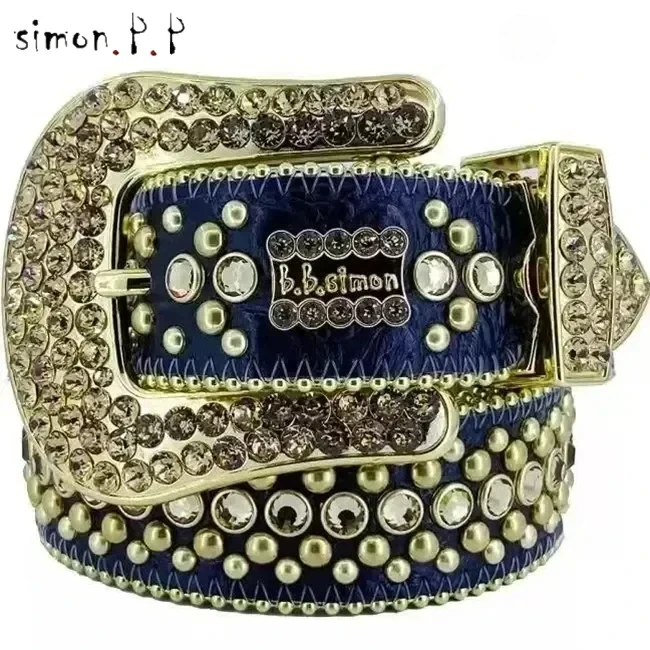 

Designer Belt Bb Belts Fashion Luxury Mens Belt and Lady Belt Leather Belts Decorated with Colorful Diamonds Chain 3.8cm