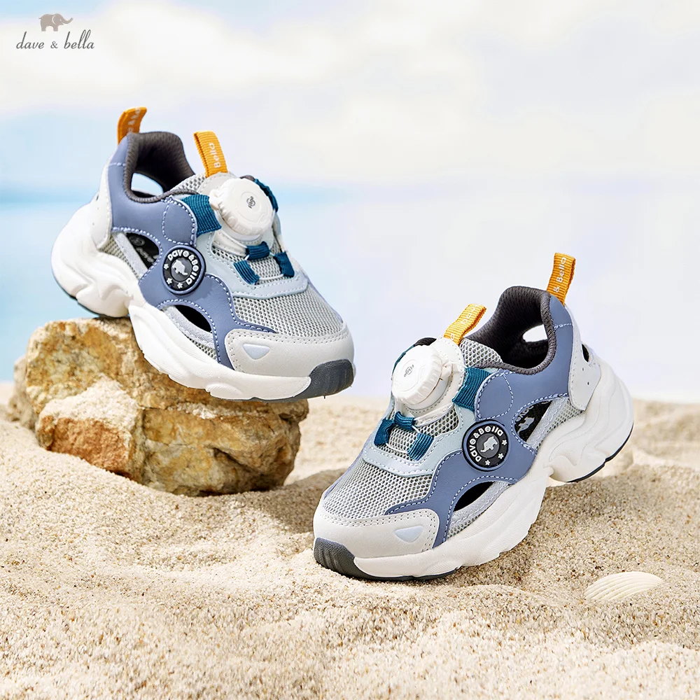 

Летние сетчатые кроссовки Dave Bella для мальчиков, детская пляжная обувь, повседневные спортивные дышащие нескользящие модные крутые детские сандалии DB2261094
