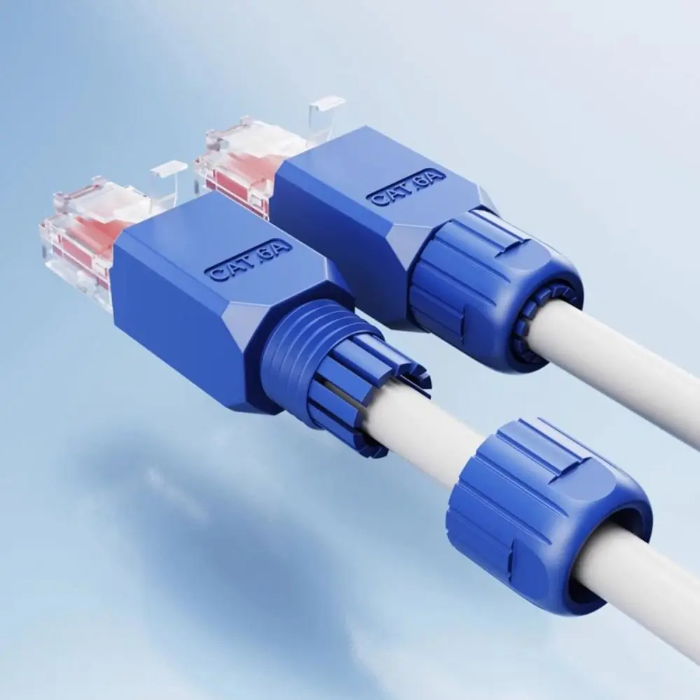 Tool Free RJ45 Connector Gold Plated No Crimping CAT6A CAT6 Field Termination Plug Easy Install for 23AWG to 26AWG Cable