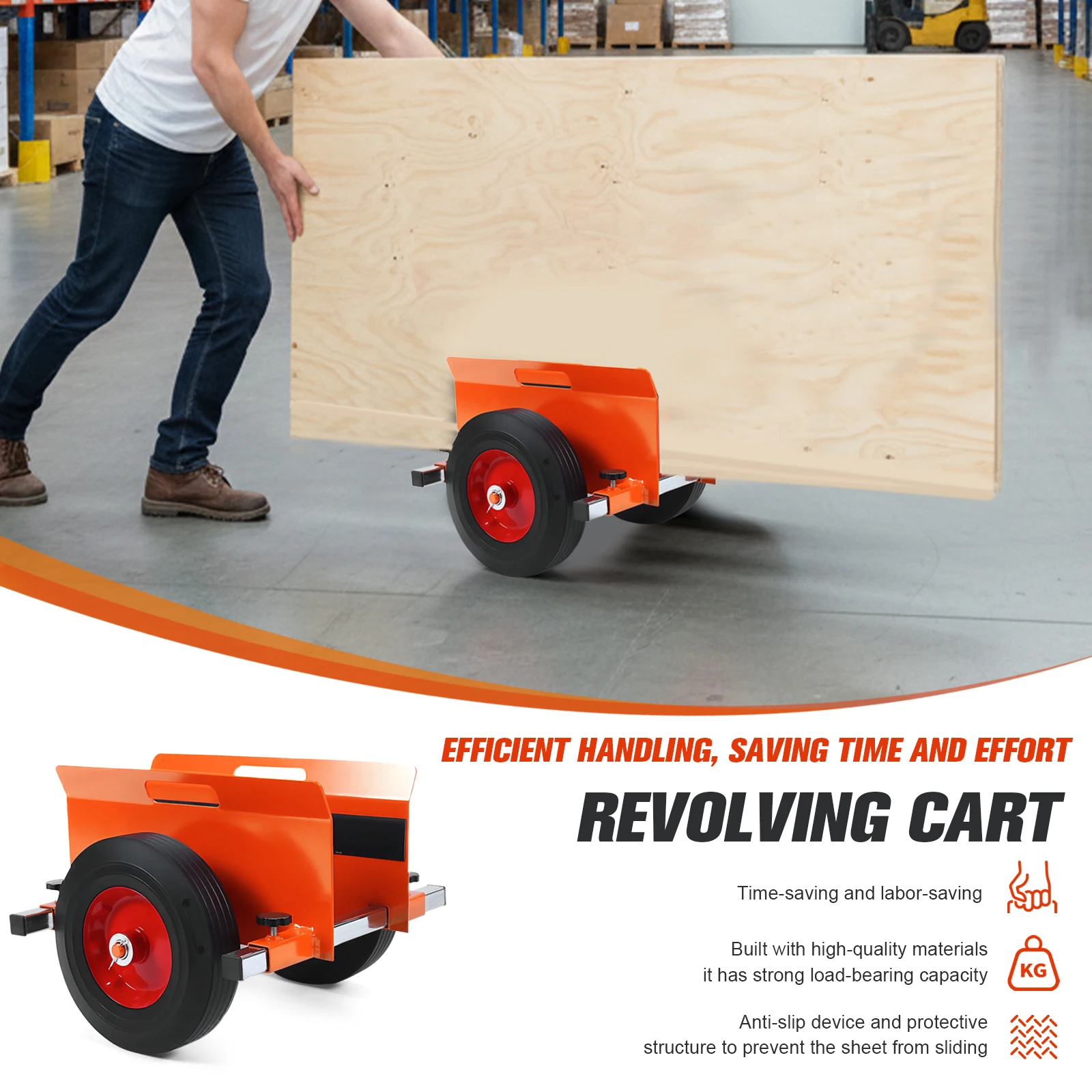 

Тележка для панелей с цельными резиновыми колесами, усиленная, для гипсокартона, грузоподъемность 1100 фунтов, с ручкой, для дерева, фанеры, дверей, ограждений, гипсокартона