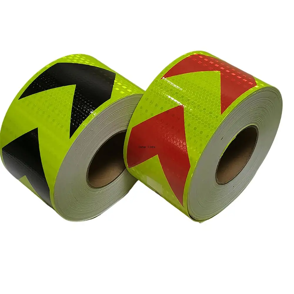 Reflective Tape 4inch*16FT Arrow Waterproof Reflectors Sticker Self-Adhesive Strips High Visibility Warning Safety Decal For Car