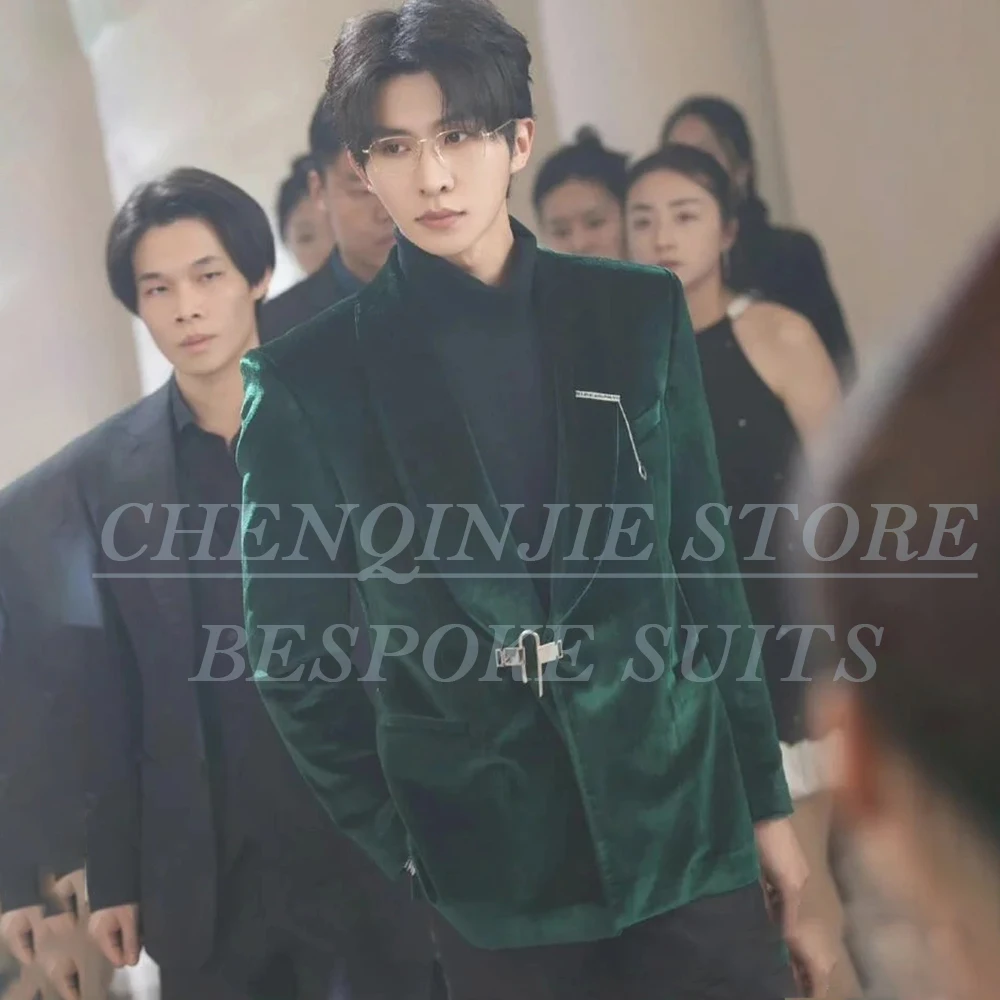 

Elegant Men's Suits Fashion Single Breasted Shawl Lapel Skinny 2 Piece Jacket Pants Sets High Quality Male Clothing Terno