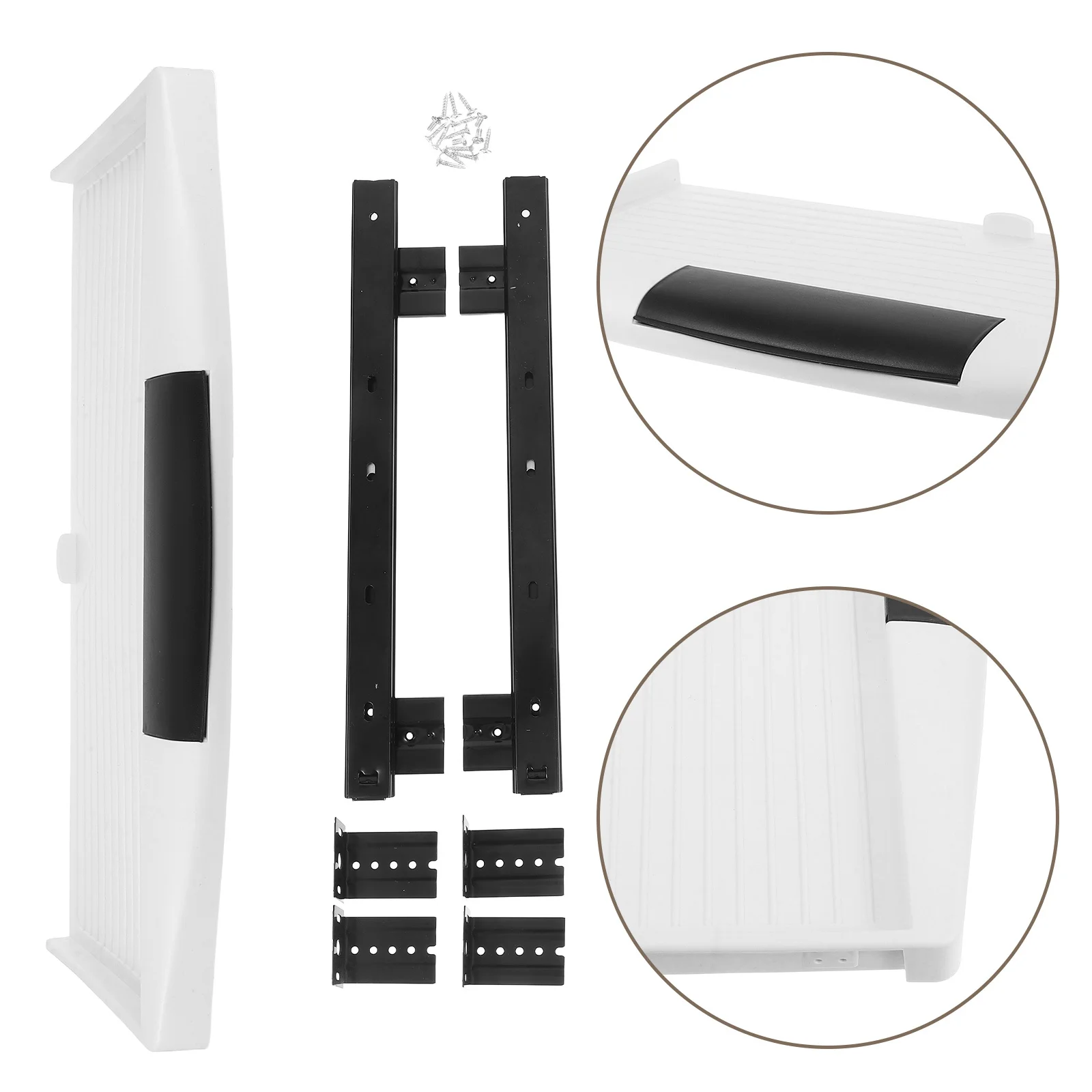 

Slide Out Under Desk Keyboard Tray Ergonomic Plastic Keyboard Shelf for Office Computer Desk Accessories Easy Installation