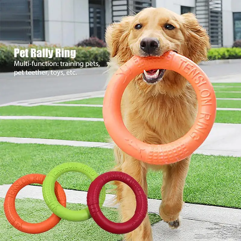 Floating Water Dog Toys Pet Flying Disk Training Ring Interactive Toy Puller Resistant Aggressive Chewing for Small Medium Dogs