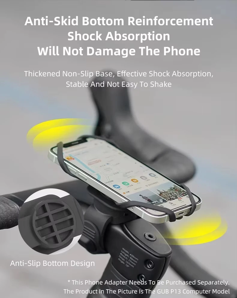 GUB P13 Handy-Fahrradhalterung Fahrrad-Sicherheits-Silikon-Halterung Computer-Handyhalter mit Garmin Bryton Wahoo Ständer – Detail 18