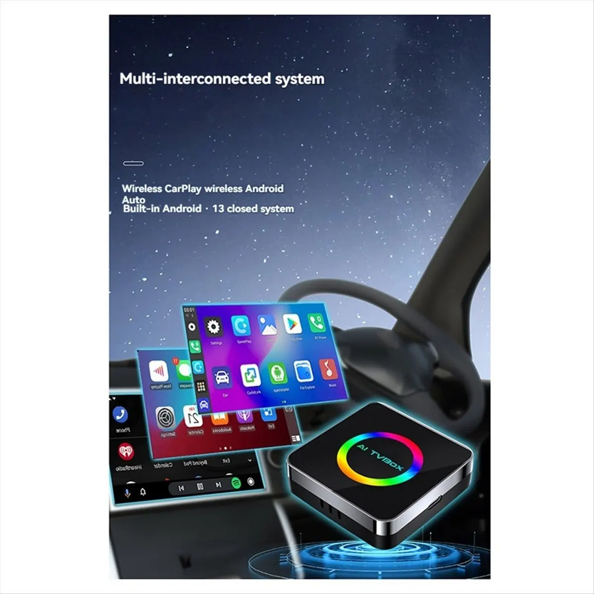 A14G Android 13 Ai TVBox Ai Box Carplay WIFI6 2G+32G Wireless Carplay/Android Auto Carplay to Android Ai Box 2G+32G