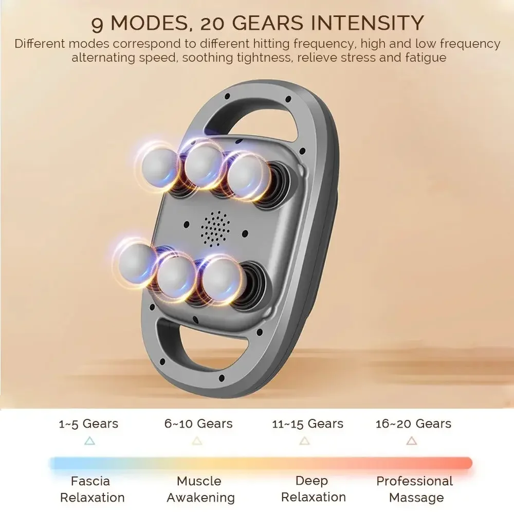 Body Mini Portable 6 Heads Strong Power Arm Leg Fascial Electric Percussion Massage fast shipping