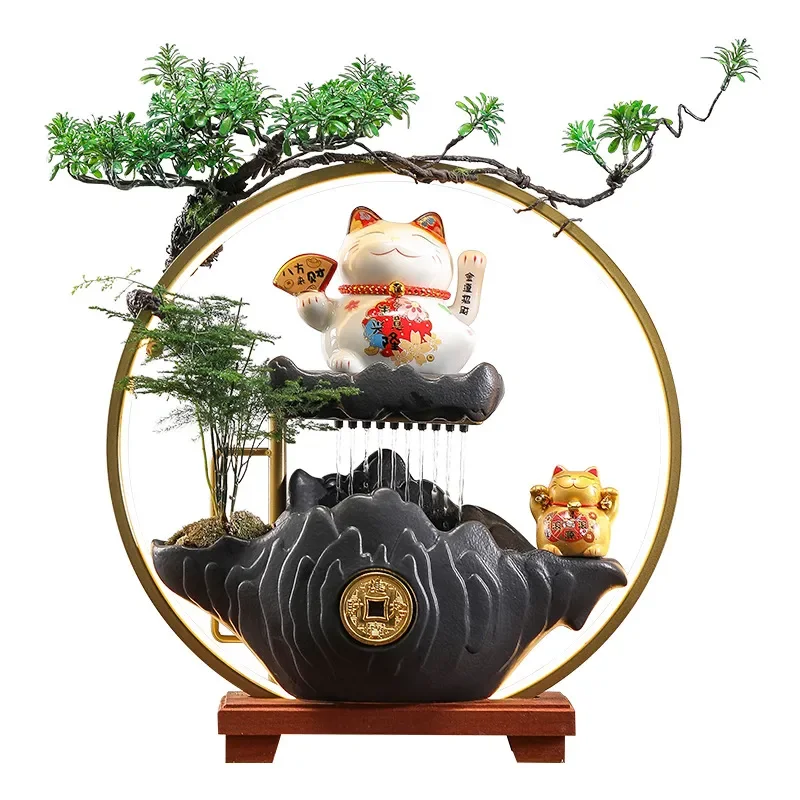 Water Fountain Desktop Ornament Creative Circulating Water Feature for Home Living Room Office Decor