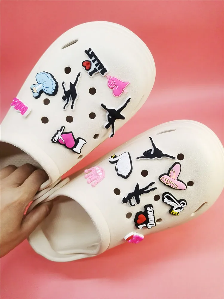 Original Ballet Dance PVC Shoe Charms Design Women Croc Pins Accessories Funny Clog Shoes Buckle Decoration Unisex Kids Gifts