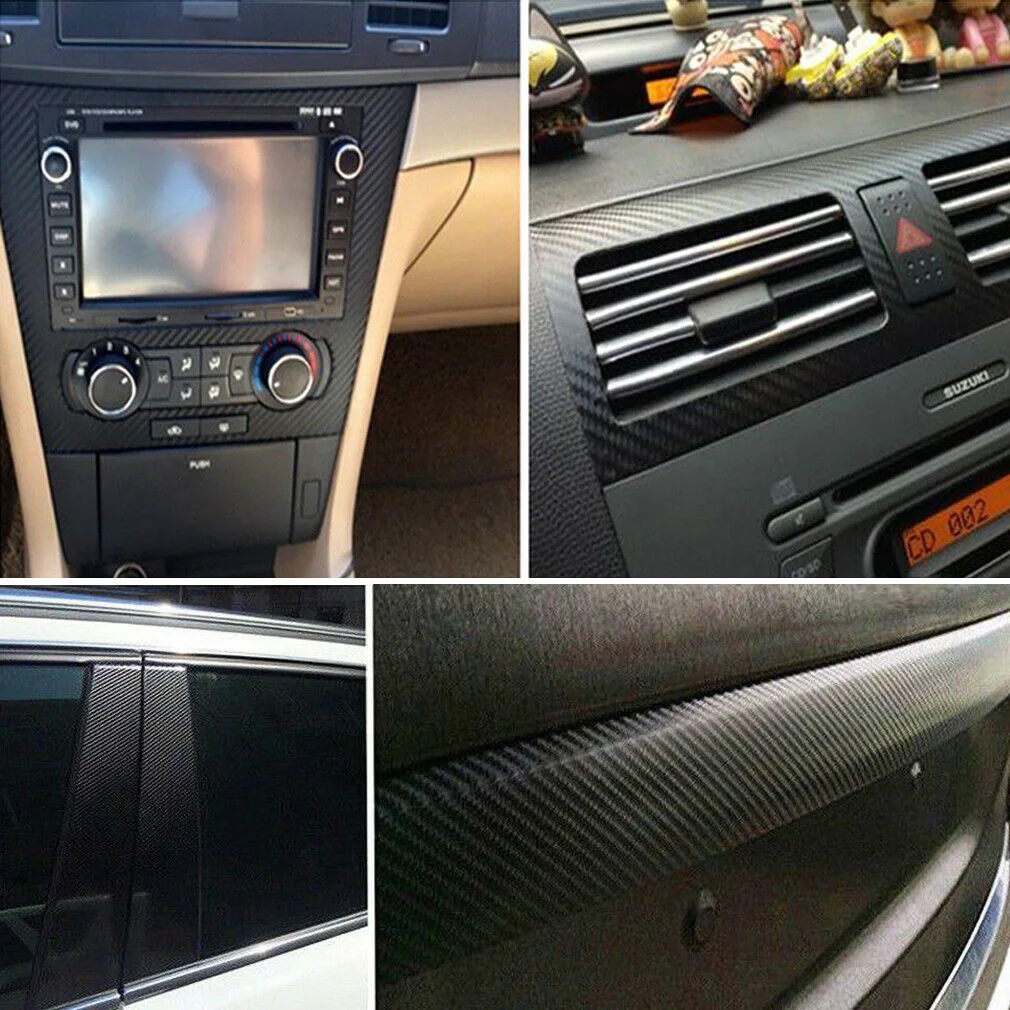 3D Carbon Fiber Car Vinyl Foil Film Wrap Roll Sticker Decal Interior Accessories Measurement *Size:127 * 30 Cm / 50 Inches * 11.