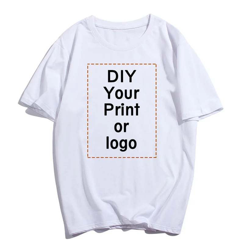 Customized Printed fashion T shirt Harajuku Women Top DIY Your Like Photo or Logo White T-shirt Fashion Custom Female Top Tshirt