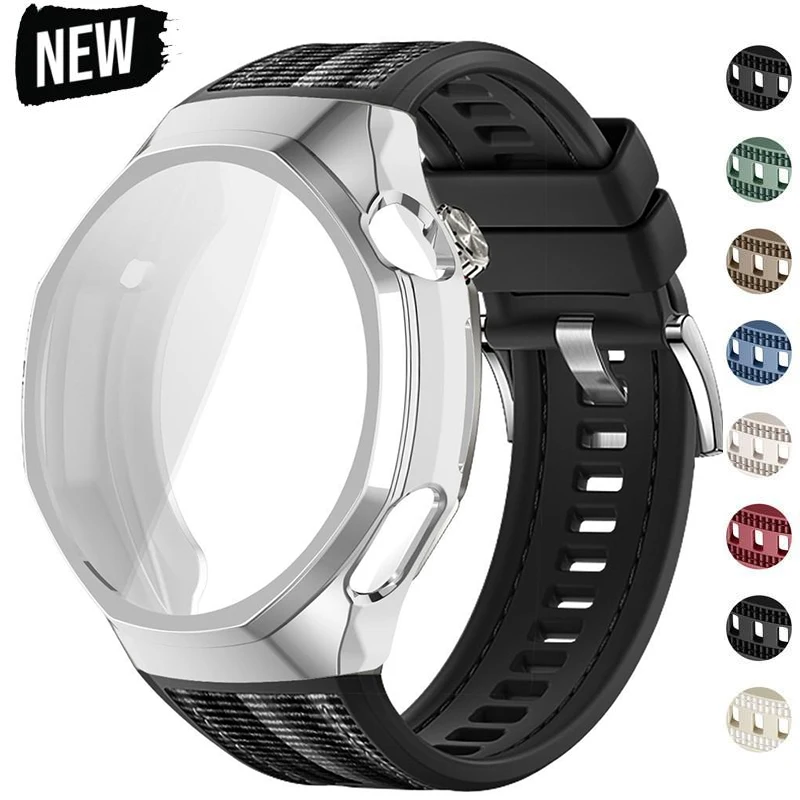 

Мягкий чехол из ТПУ + силиконовый нейлоновый ремешок для Huawei GT6 Pro 46 мм, тканый браслет с защитным чехлом из ТПУ