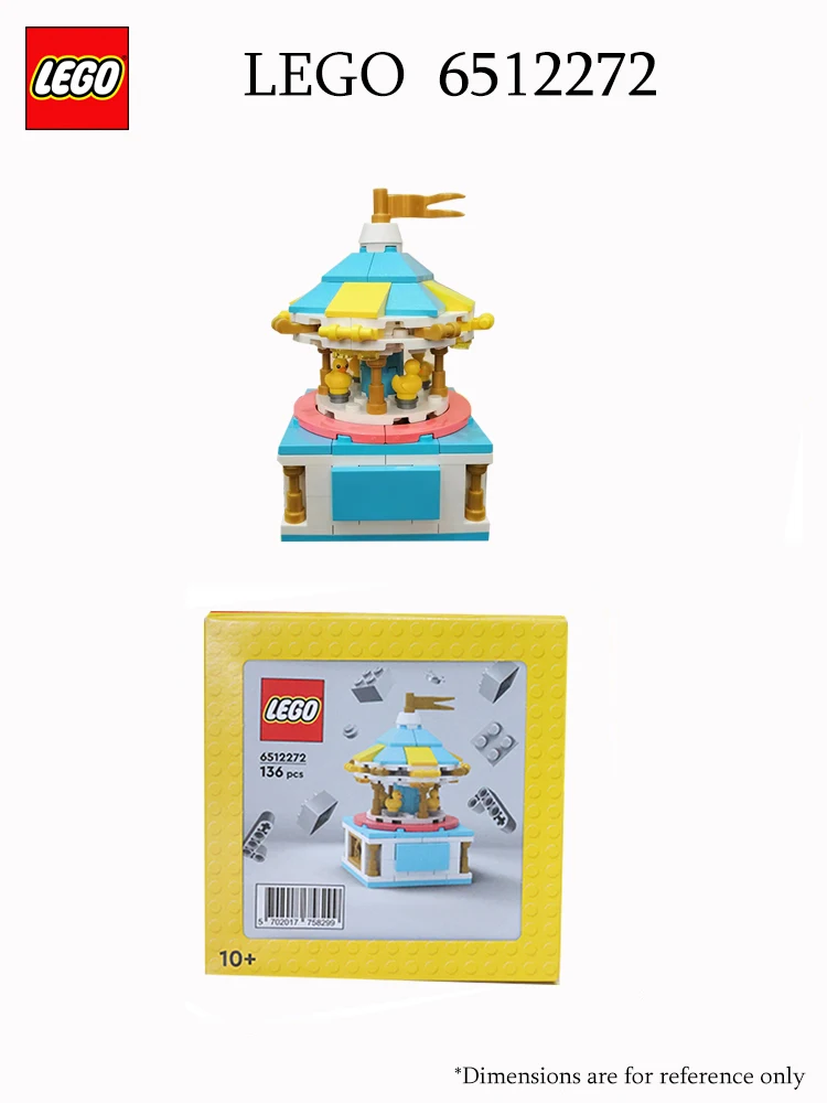 Lego-carrossel de pato amarelo feliz para menino e menina, blocos de construção, quebra-cabeça, brinquedo, presente, 6512272