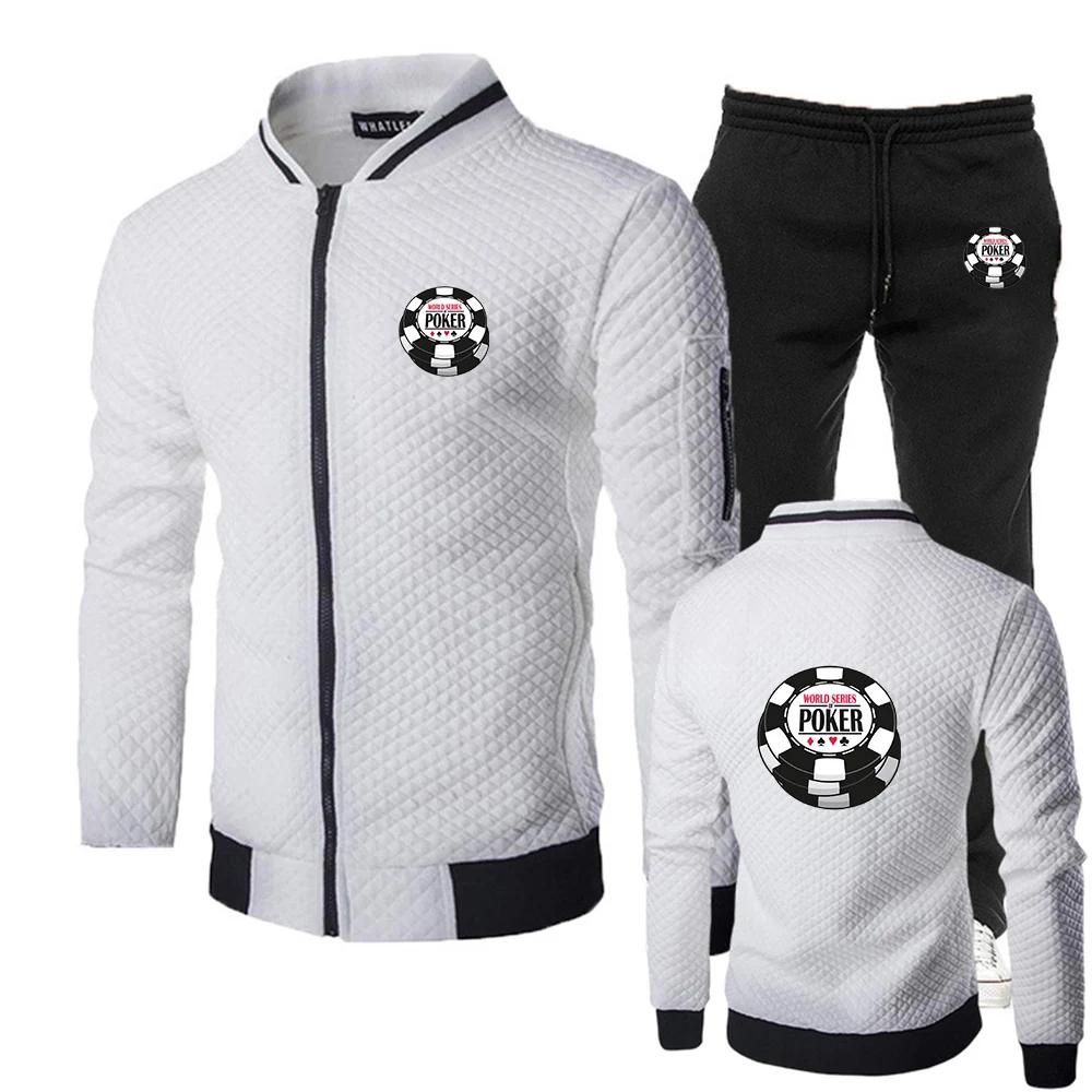 World Series of Poker Logo Print Popular Sweatshirt Cardigan Zipper Hoodies 2026 Men's Spring Autumn Leisure Sports Pants Suits