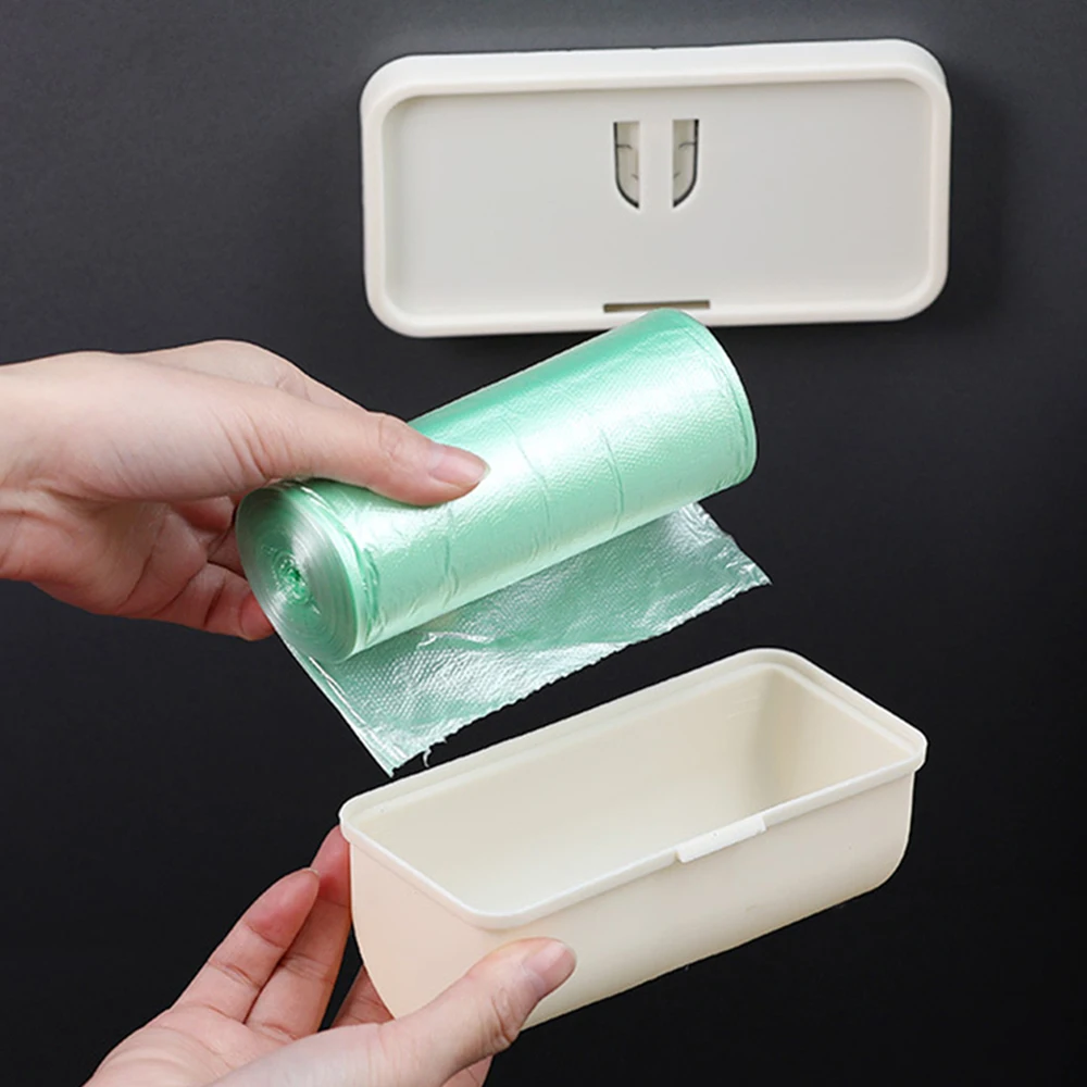 Storage Manager Durable Convenient Covered Easy To Use Grey Kitchen Organization Creative Hanging Garbage Bag Organizer Storage