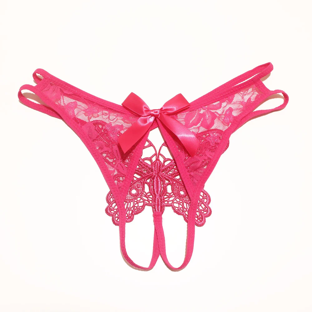 Sexy Thongs Fine Lingerie Lace For Women Mesh Hollow Out Flower Pattern Female Translucent Butterfly Embroidery Butterfly