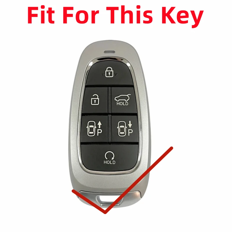 Genuine Leather 6Button Keyless Entry Smart Key Case Cover For Hyundai Staria Tucson Santa Fe 2021 2022 2023 2024