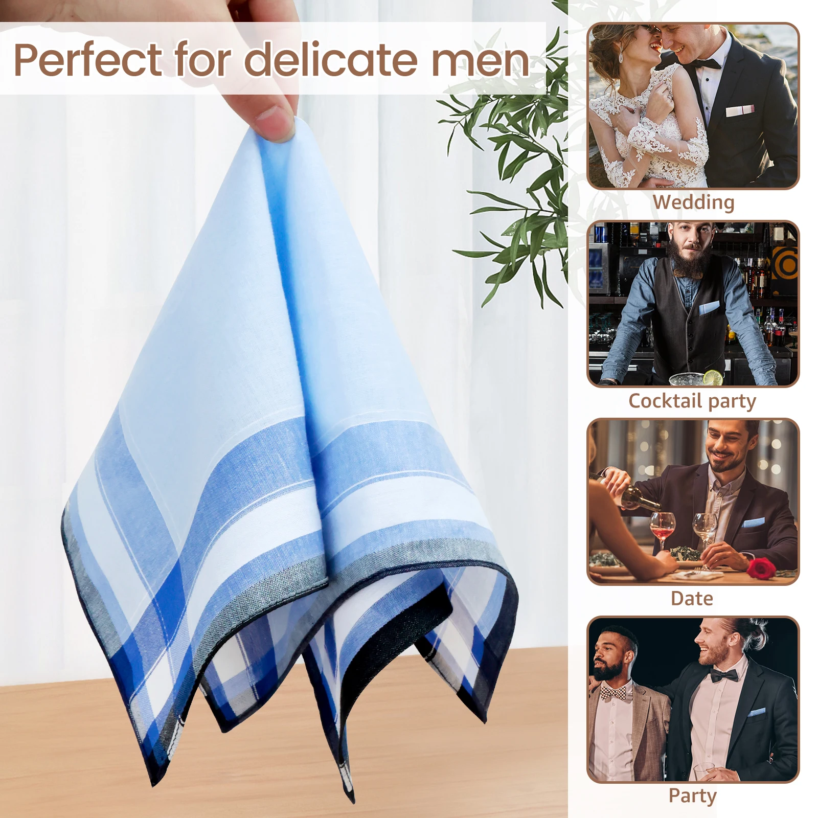 10-24Pcs Handkerchief Towels Multicolor Plaid Stripe Men Women Classic Vintage Pocket Cotton Towel For Wedding Party Business